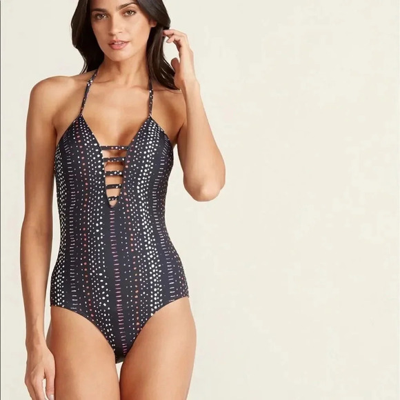 Rachel Roy Navy Multi One Piece Swimsuit - Picture 1 of 10